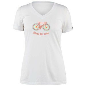 Women's Louis Garneau "Share The Road" T Shirt Size Medium White Cycling NEW